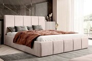 Łóżko tapicerowane z pojemnikiem SFG0114P | 160x200 | Welur | Beżowy