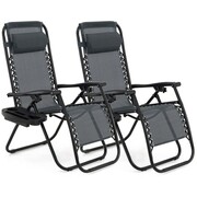 Metalowy leżak ogrodowy VC-01 | Szary | 2 sztuki