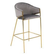 Hoker Glamour BC-12 szary welur, przeszycia, złote nogi