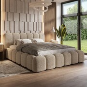 Łóżko tapicerowane z pojemnikiem SFG0183P | 180x200 | Boucle | Beż #3