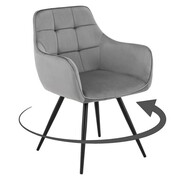 Krzesło obrotowe SC-003 | Welur | Szary #21