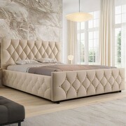 Łóżko tapicerowane z pojemnikiem SFG0172P | 180x200 | Welur | Beżowy #3
