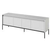 Szafka RTV frezowana biała TREND 05 czarne nogi