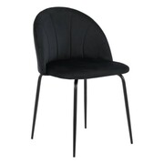 Krzesło tapicerowane THDC015-1 czarny welur/czarne nogi