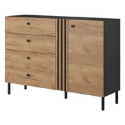 Komoda DECO (B) d4s dąb craft złoty/antracyt