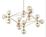 Lampa wisząca PLANETARIO 15 GOLD złota - klosze szronione 5900168818644