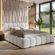 Łóżko tapicerowane z pojemnikiem SFG0178P | 180x200 | Boucle | Biały #2