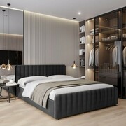 Łóżko tapicerowane z pojemnikiem SFG0160P | 180x200 | Welur | Czarny