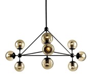Lampa wisząca PLANETARIO 10 czarna - klosze dymione 5900168815520