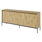 Komoda ryflowana dąb artisan TREND 04 / czarne nogi