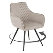 Krzesło obrotowe do jadalni DC-0084-6 | Welur ciemny beżowy #7 | Czarne nogi