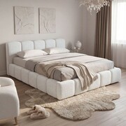 Łóżko tapicerowane z pojemnikiem 5057G | 140x200 | Boucle | Biały #6
