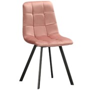Krzesło tapicerowane welurowe ART820 różowe