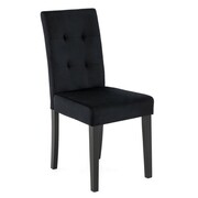 KRZESŁO TAPICEROWANE DREWNIANE MY8683 WELUR CZARNE, NOGI CZARNE 9999001205457