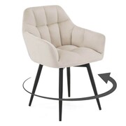 Krzesło obrotowe FREJA beżowy #5 welur, czarne nogi