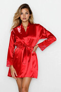 Szlafrok satynowy Hazel czerwony XXL DKaren