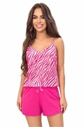 Bawełniana piżama Zebra top różowa L Donna