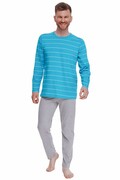 Męska piżama Harry turkusowa w paski XXL Taro