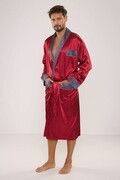 Satynowy szlafrok męski Adam bordowy XXL De Lafense