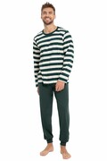 Piżama męska Blake zielono-biała w paski XXL Taro