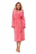 Puszysty damski szlafrok Sweet, koral XL L&L