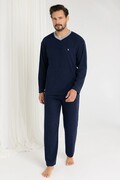 Piżama męska frotte Charles niebieska długa. 3XL Regina