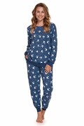 Damski piżamy Padme niebieskie z jaskółkami L DN Nightwear