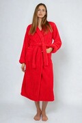 Długi puszysty szlafrok Eliza czerwony XXL DKaren
