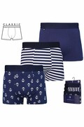 3pack bokserki Kotwica niebiesko-białe L