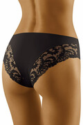 Bezszwowe majtki biodrowe z koronką Fara czarne S Wolbar