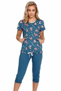Piżama damska Milli niebieska ze zwierzętami S DN Nightwear