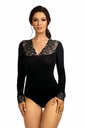 Body Tiana czarne z koronką XL Hamana