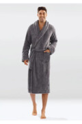 Męski puszysty szlafrok 130 szary XXL DKaren