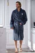 Męski szlafrok Elegant w kolorze ciemnoszarym 3XL L&L