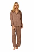 Satynowa piżama damska Amina brązowa XXL DKaren