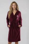 Damski szlafrok frotte Hannah bordowy XL Dorota