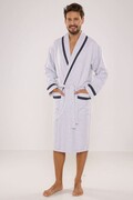 Wygodny szlafrok męski Bruno IV jasno szary XXL De Lafense
