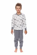 Świąteczna piżama dziecięca Snowman biała ocieplana 146/152 DN Nightwear