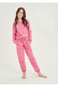 Ocieplana piżama dla starszych dziewczynek Erika różowa w gwiazdki 152 Taro