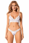 Komplet stringi i biustonosz Heavenlly biały XL/XXL Obsessive