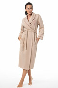 Bawełniany szlafrok damski Ember beżowy z feniksem L Dorota