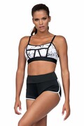 Spodenki fitness Amy czarne z białym brzegiem M Lorin