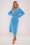 Chłonny szlafrok damski Lydie dlługi niebieski 4XL De Lafense