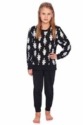 Piżama dziecięca Zuna czarna w choinki 110/116 DN Nightwear