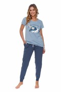 Ciążowa piżama damska Leniwiec niebieska L DN Nightwear
