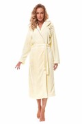 Puszysty szlafrok Lili ecru z haftem XXL L&L