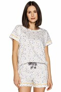 Damska piżama Sofia biała w kwiaty XL Cana