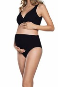 Bawełniane majtki ciążowe Mama Maxi czarne L Italian Fashion