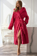 Ciepły szlafrok Valenti malinowy z serduszkami L L&L