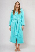 Długi puszysty szlafrok damski Diana turkusowy XXL DKaren